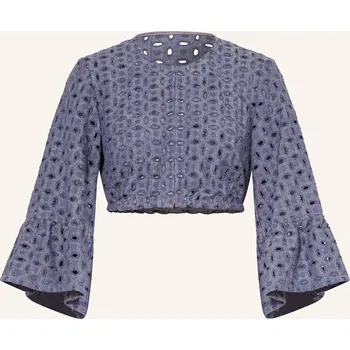 Dámská halenka Sportalm Dámská Dirndl Halenka Z Děrované Krajky, modrá, 40