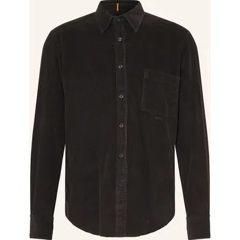 Pánská košile Boss Pánská Manšestrová Košile Relegant Regular Fit, černá, 38