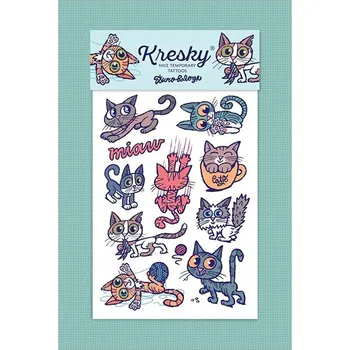 Tetování Kresky, tetovačky, kočky, 1 arch