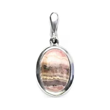 Přívěsek Zlatý přívěsek, bílé i žluté zlato, přírodní rodochrozit - P 1454/22 (rodochrozit 14x10 mm)