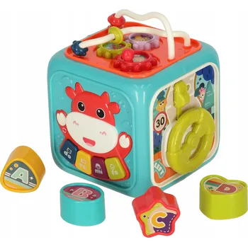 INTERAKTIVNÍ EDUKAČNÍ KOSTKA 6V1 PRO DĚTI - SENZORICKÉ STAVEBNICE MONTESSORI