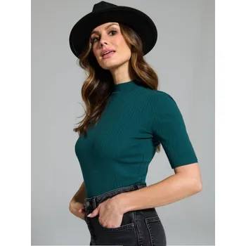 Dámská móda Sinsay - Tričko s&nbsp;rolákem - zelená - 8532J-67X - 8532J-67X-XS-2
