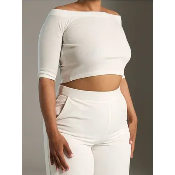 Oblečení a móda Sinsay - Tričko s krátkým rukávem a ozdobným výstřihem - krémová - 8660J-01X - 8660J-01X-M