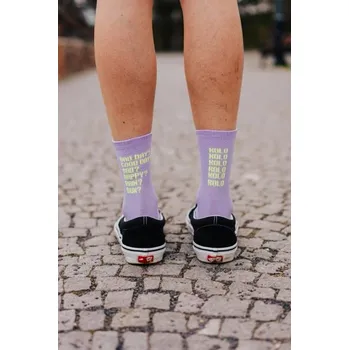 Kolo je láska Dlouhé ponožky na kolo Kolo je Láska Bad day, fialová - M (42 - 46)