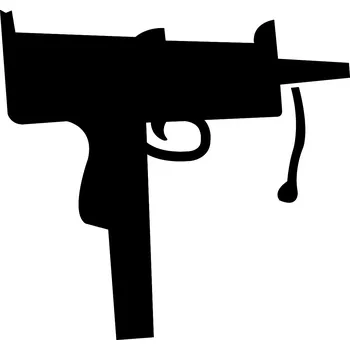 Samolepící dekorace Samolepka na stěnu samopal Uzi 14x15 cm