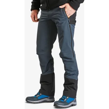 Pánské kalhoty QUECHUA Pánské turistické kalhoty hřejivé vodoodpudivé SH500 Ventil 2XL ČERNÁ|ŠEDÁ