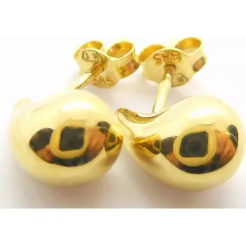 Náušnice Klenoty Budín Dámské hladké pecičky ze žlutého zlata KAPKY na puzetku 585/1,51gr HK2337 (Klenoty Budín Dámské hladké pecičky ze žlutého zlata KAPKY na puzetku 585/1,51gr HK2337)