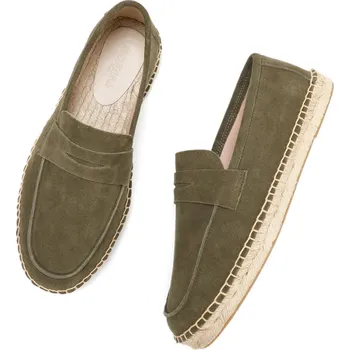 Pánské mokasíny Pánské espadrilky slip-on z přírodní kůže a jutové tkaniny Barva: Zelená, Velikost: 46