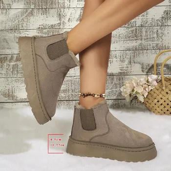 Dámská zimní obuv Zimní kotníkové boty s měkkou podšívkou pro ženy Barva: Khaki, Velikost: 37