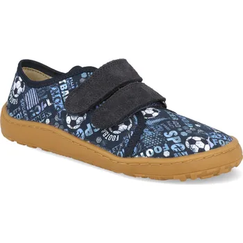 Dívčí tenisky Barefoot plátěnky Froddo - Canvas Blue Denim fotbal modré Velikost: 30