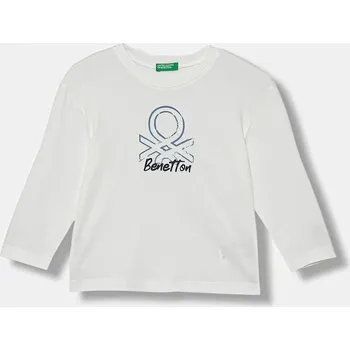 Chlapecké tričko Dětské tričko s dlouhým rukávem United Colors of Benetton 3I1XG10JZ.P.seasonal bílá 00X, vel. 116