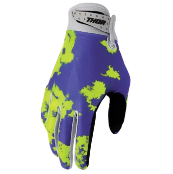 Moto rukavice Motokrosové / enduro / mtb rukavice THOR LAUNCHMODE BLEACH barva šedá/acid (sportovní rukavice vhodné na motokros, enduro a kolo)