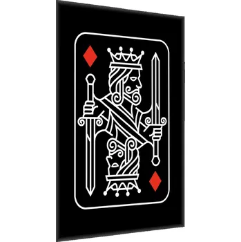 Obraz Plakát v Rámu ČERNO-BÍLÝ Karta Král Káro 60x80