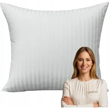 Povlak na dekorativní polštářek Povlak na polštář 50x60 Hotelový Damašek Záložka Pásky 1cm Bavlněný