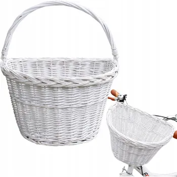 Košík na láhev Košík na kolo Gearox proutěný bílý přední s rukojetí