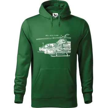 Dámská mikina Mikina - Vrtulník BELL AH-1Z VIPER - CZ Barva: Lahvově zelená (06), Velikost: 3XL, Střih: Pánské