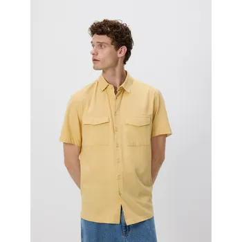 Pánská košile Reserved - Košile regular fit s vysokým podílem bavlny - světle žlutá - 850FS-10X - 850FS-10X-XL