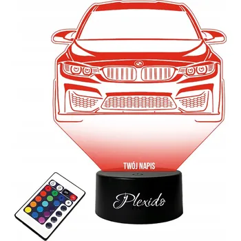 Lampička LAMPičKA na SKLE BMW M3 F30 Auto Jméno Gravírování + DÁLKOVÝ OVLADAČ 16 BAREV