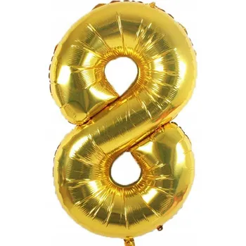 Balónek Fóliový balónek Dekorstar číslice 8, 80 cm, zlatý