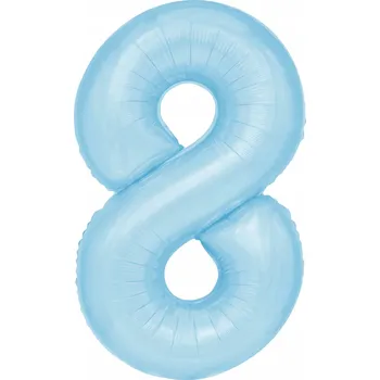 Balónek Id_2339_8_bł FÓLIOVÝ BALÓN ČÍSLICE 8 SVĚTLE MODRÁ MODRÁ BALÓNKY 100 cm OSM LET