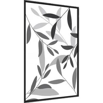 Obraz Plakát v Rámu Drobné LÍSTKY Černo-Bílé 50x70