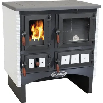 Sporák na tuhá paliva KVS Ekodivize a.s. KVS MORAVIA TYP 9180 OFÉLIE sporák na tuhá paliva 6,6kW, s troubou, bílá