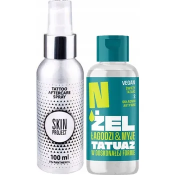SADA NA HOJENÍ TETOVÁNÍ: KRÉM na tetování SKIN PROJECT, SPREJ 100 ml + GEL NEBA