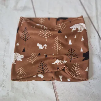 Nákrčník Flísový nákrčník Yháček, Lesní zvěř na karamelové