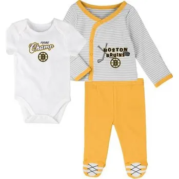 Kojenecké oblečení Outerstuff Dětské Body 3v1 Boston Bruins NHL 3 Piece Set Velikost: Batole 6-9 Měsíců