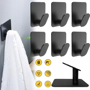 Věšák 6 x HÁČEK SAMOLEPICÍ HÁČEK NA RUČNÍKY VĚŠÁK SAMOLEPICÍ DO KOUPELNY
