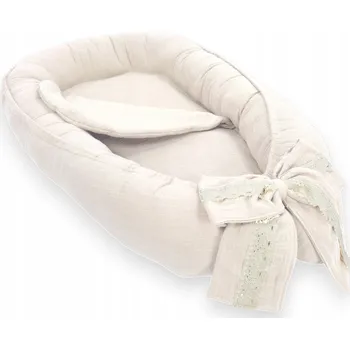 Hnízdečko pro miminko Hnízdečko pro miminko z řady Elegant, mušelín lněný krémové barvy KOELL
