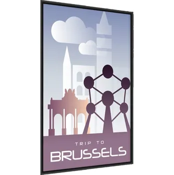 Obraz Plakát v Rámu Obrys Bruselu NÁPISY Dekor 30x40