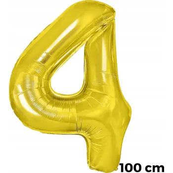 Balónek Fóliový balónek číslice 4 PartyPal zlatý metalický 40 cm (16 palců)