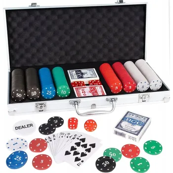 Pokerové sada POKER SET 500 ŽETONŮ + KUFŘÍK + KOSTKY + KARTY PREMIUM