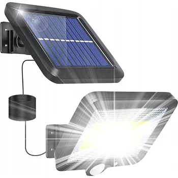 Venkovní osvětlení Solární lampa RETOO s pohybovým a soumrakovým senzorem, 100 LED, černá, 50 W, IP65