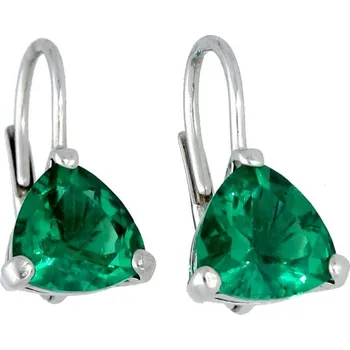 Náušnice Goldstore Stříbrné náušnice zelené smaragdy Varianta: stříbrné náušnice