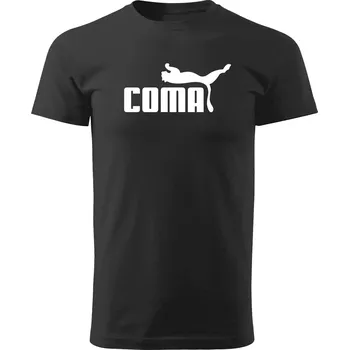 Pánské tričko Grooters Vtipné tričko - Coma Barva: Černá, Velikost: M