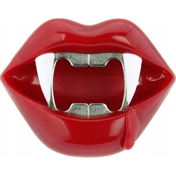 Otvírák OTVÍRÁK - UPÍR na LAHVE - UPÍŘÍ ČELISTI - ÚSTA s kapkou KRVE horor