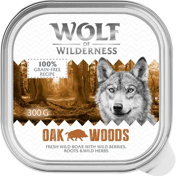 Krmivo pro psa 24x300g Adult Oak Woods - divočák Wolf of Wilderness vlhké krmivo pro psy bez obilovin