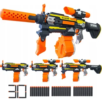 Dětská zbraň Poloautomatická pistole Blaster Squad 5v1 na 25 šipek, žlutá