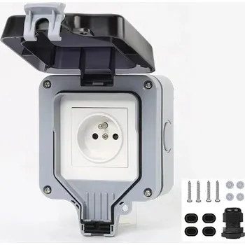 Elektrická zásuvka VENKOVNÍ ZÁSUVKA IP66 ZAHRADNÍ VODĚODOLNÁ 1-NÁSOBNÁ + PŘÍSLUŠENSTVÍ 220V