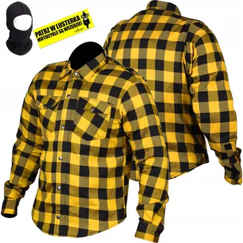 Moto bunda MIKINA MOTOCYKLOVÁ KOŠILE HUSAR S KEVLAREM pánská žlutá