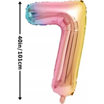Balónek Fóliový balónek ČÍSLICE 7 Narozeninová oslava párty Multikolor 100 cm (40 palců)