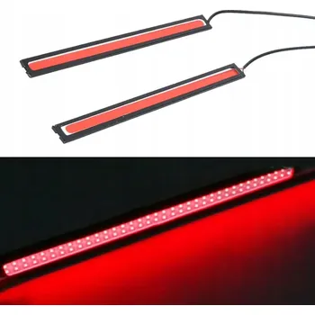 LED osvětlení Denní LED COB pásek ČERVENÝ 12V PLOCHÝ