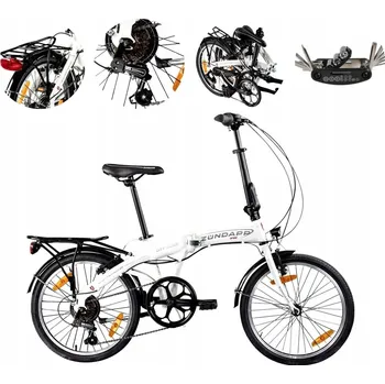 Skládací kolo Skládací kolo Zundapp ZF20 Speed Folder 20, rám 12,5 palce, kolo 20", bílé