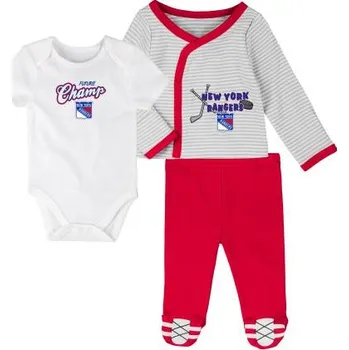 Kojenecký body Outerstuff Dětské Body 3v1 New York Rangers NHL 3 Piece Set Velikost: Batole 6-9 Měsíců