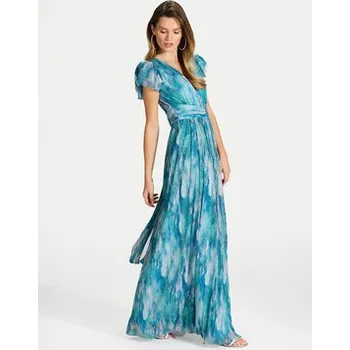 Dámské šaty Swing Večerní šaty 5AI18000 Modrá Regular Fit 38