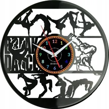 Hodiny BREAKDANCE NÁSTĚNNÉ HODINY Z VINYLOVÉ DESKY DÁREK PAMÁTKA K NAROZENINÁM