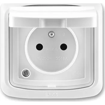 vypínač ABB Venkovní zásuvka s víčkem IP44 TANGO 5518A-2989 B bílá