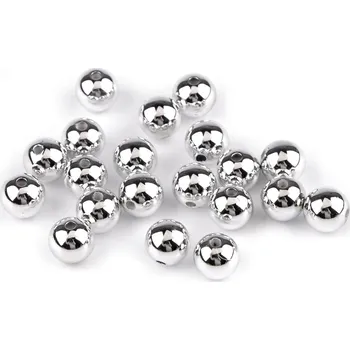 Vánoce Plastové korálky k vánočnímu tvoření Ø12 mm Varianta: 1 stříbrná, Balení: 20 ks